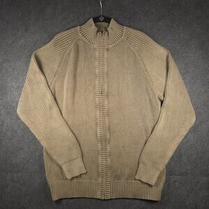 PRONTO UOMO Sweater Femme XL Full Zip Grannycore Grampa Cottagecore 100% Cotton